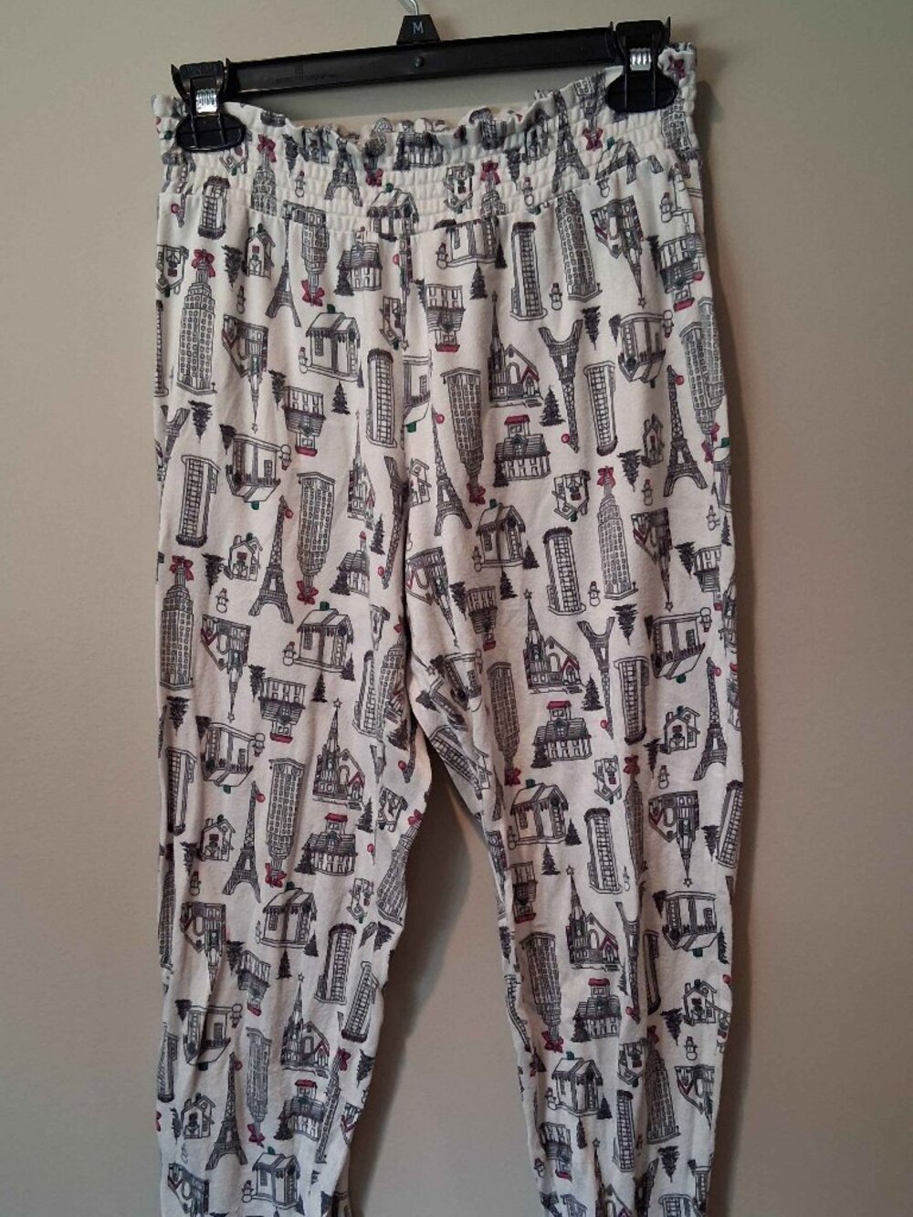 Womens Simple Pleasures Holiday Travel Fitted PJ Pants Size Sm